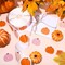 1000Pcs Fall Pumpkin Stickers (Orange, Pink) 3.7 x 3.7 x 1.6 inches
